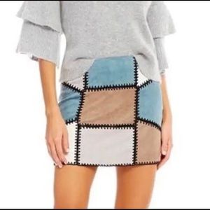 Gianni Bini Suede Patchwork Skirt